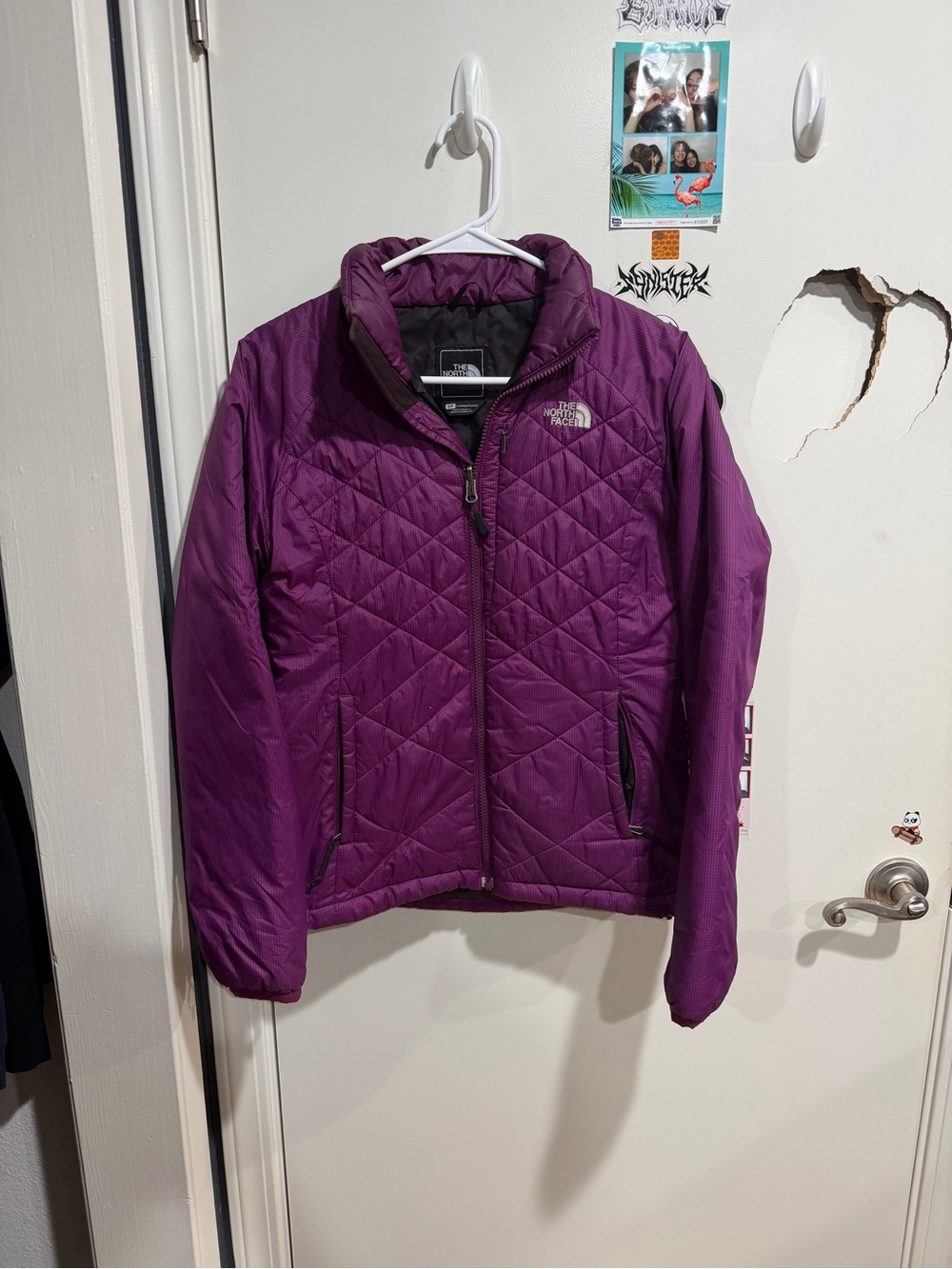 The North Face ThermoBall Jacket Women’s Small Purple Quilted Puffer Full Zip